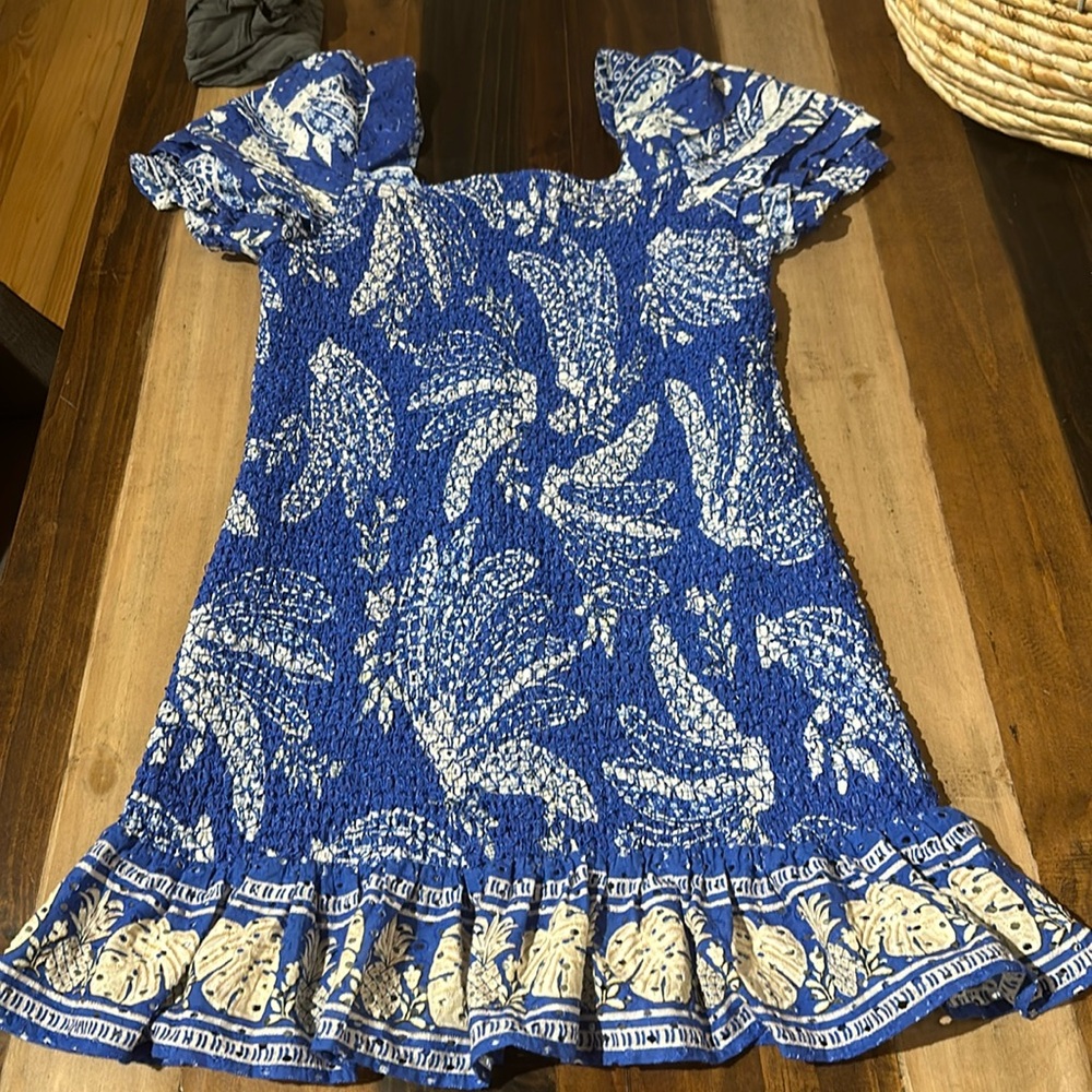Farm Rio | Blue Lace Banana Mini Dress